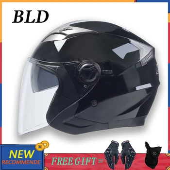Black Motocyklové Prilby Otvoriť Polovicu Tváre Človeka Prilba ABS Bezpečnostný certifikát Vysokej Kvality Capacete De Moto Masculino BLD 708 Kask
