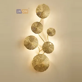 g4 led Postmoderných Nehrdzavejúcej Ocele Zlaté Lístie LED Lampa LED Svetlo Nástenné svietidlo Nástenné svietidlo Nástenné Sconce Pre Foyer Spálne
