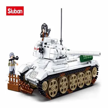 Sluban stavebným Hračky Svetovej Vojny 2 B0978 T-34/85 Stredný Tank 518PCS Tehly Compatbile S Poprednými Značkami