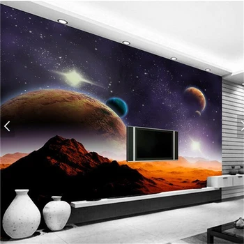 beibehang foto tapety 3D stereo cudzinca kozmické star TV pozadie obývacia izba, spálňa kaviareň tvorivé gauč tapetu pozadia