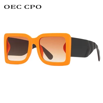 OEC CPO Nadrozmerné Okuliare Námestie slnečné Okuliare Ženy Muži Móda Orange Slnečné Okuliare Ženské Odtiene Okuliare Gafas Oculos De Sol UV400