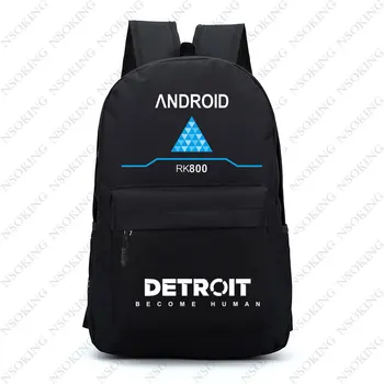 2018 Detroitu: Stať Ľudských batoh muži ženy Connor Školy, cestovné Tašky Roztomilý Čierna Taška cez Rameno