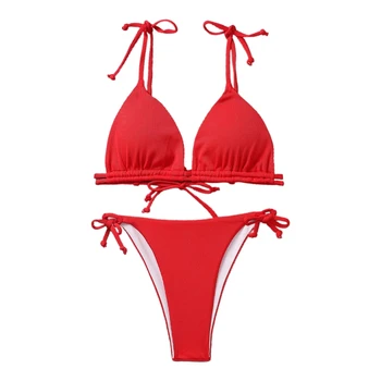 2022 Nové Ženské High Cut Plávanie Oblek Ženy Plážové Oblečenie Plavky Dvojdielne Plavky Plavky Čipky Bikini Set Ženy Sexy Plavky