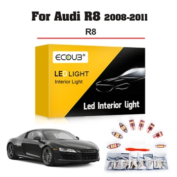Interiérové LED Svetla Kit pre Audi R8 2008 2009 2010 2011 Mapu Dome batožinového priestoru Zrkadlo na líčenie, Krytý Canbus Žiarovky Auta