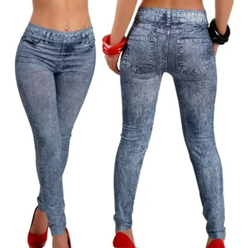 Ženy Fashion Jeans Denim Snowflake Chudá Strečové Nohavice, Sexy Ženy Sexy Mäkké Slim Fit Vysoký Pás Šplhať Džínsové Legíny