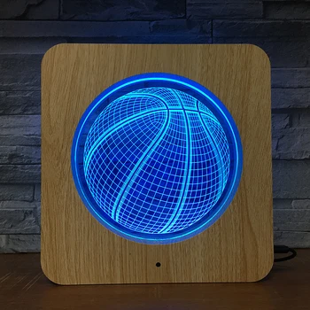 Basketbal 3D Drevené Zrna Nočné Svetlo DIY Prispôsobené Lampa stolná Lampa Priatelia Narodeniny Farby Darček Domova Rýchlo DropShipping