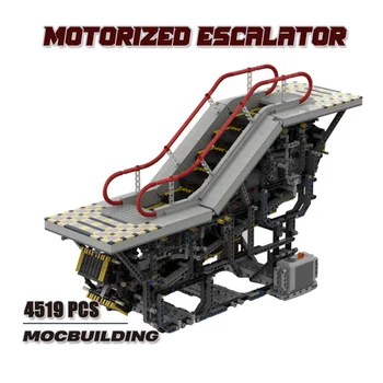 MOC Creative Building Block Hračka Motorizované Escalator Mechanického Pohybu Rampa Modelu Technológie Tehly Darček