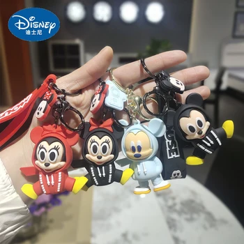 Disney Tvorivé Cartoon Split Stráže Mickey Akčné Anime Obrázok Hračky Kawaii Silikónové Keychain Jednoduché Auto Pár Taška Prívesok Darček