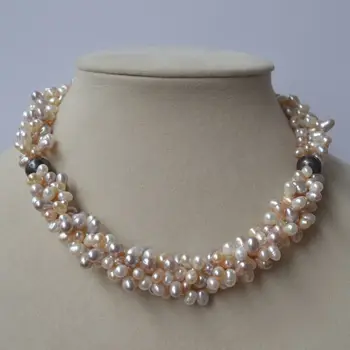 Doprava zadarmo, Šperky, perly Reálne umelo Pestované Perly Náhrdelník