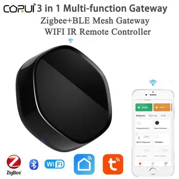 CORUI Tuya Smart Wireless Multi-function BLE Oka+Zigbee Bránou 38K 3 V 1 IR Diaľkové ovládanie Práce S Smart APP Život