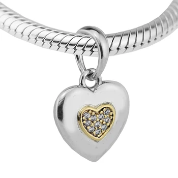 DIY Korálky pre Šperky, Takže Mincový Striebro-Šperky, Prívesok Srdce Perličiek Charms Striebro 925 Berloque Perles Ženy