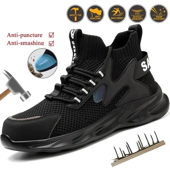 Bezpečnostná obuv anti-piercing anti-rozbíjanie pracovné topánky oceľovou špičkou topánky pánske nezničiteľný športové topánky, ponožky, obuv, bezpečnostná obuv