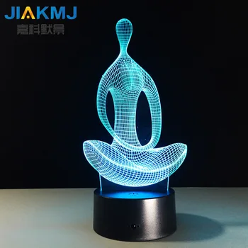Nové jogy 3D farebné svetlá diaľkové ovládanie touch tvorivé visual LED lampy lampy darček