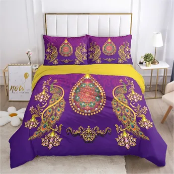Luxusná posteľná bielizeň Set 3ks s Zips 3D Perinu Nastaviť Posteľná Prikrývka/Tešiteľ Zátoky, Kráľ, Kráľovná Full Double Veľkosť bytový Textil