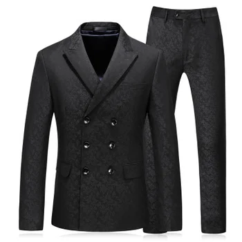 Úplne Nový (Bunda+Nohavice+Vesta)2023 3 Kusy pánske Obleky, Klasické Čierne Blejzre PromWedding Odevy Pre Mužov Slim Fit Plus Veľkosť S-5XL