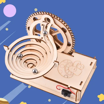 Kreatívne Mramoru Závod Run 3D Drevené Puzzle Mechanické Auta Kmeňových Vedy Fyzika Hračka Bludisko Loptu Montáž Model Budovy Pre Deti
