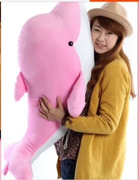 veľké krásne dolphin plyšové hračky plyšové dolphin vankúš darček k narodeninám hračka o 95 cm ružová