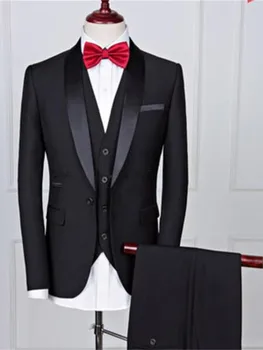 Prispôsobiť Ženícha Tuxedos Čierne pánske Sako Blejzre Halloween Kostým Pre Elegantný Luxusný Muža Oblek Na Svadbu 110