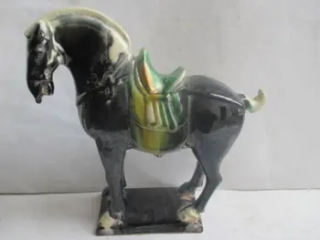 21 cm * / Vypracovať starovekej Číne Tang sancai keramické zber socha koňa
