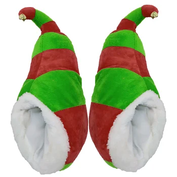 Papuče Christmas Elf Plyšové Warmsoft Winterhouse Dovolenku V Útulnom Chlpaté Vnútorné Príslušenstvo Mimo Topánky Kostým, Hranie Rolí