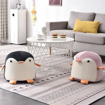 Zviera Cartoon Sedí Stolice Penguin Stolice Deti Malé Stolice Nízku Stoličku Obývacia Izba Výzdoba Domov Dvere Zmena Obuvi Stolice