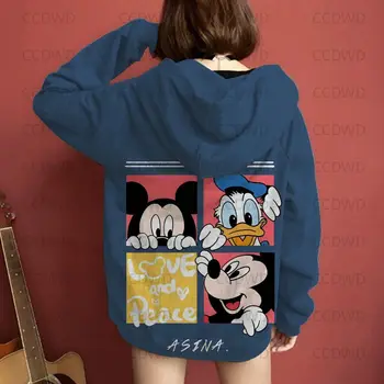 Bundy detské Oblečenie s Dlhým Rukávom Top Fashion Y2k Šaty Minnie Mouse Hoodies Ženy Disney Žena Mickey Hoodie Kawaii