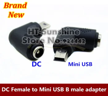 Vysoká Kvalita 10PCS/VEĽA Mini USB Samec Konektor do 5,5 mm x 2.1 mm Samica Konektor DC sieťový Adaptér