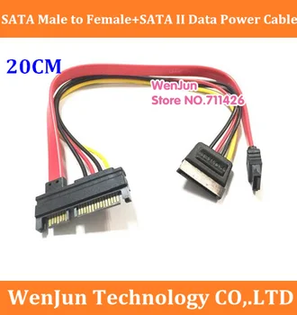 Vysoká Kvalita SATA 7+15 kolíkový 22pin Mužov SATA Žena údaje napájací kábel mužov a žien pevný disk predlžovací kábel adaptéra
