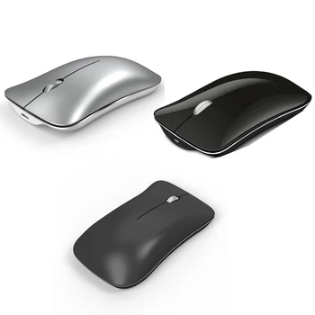 Slim Dobíjacia Bezdrôtová Myš Tichý Ultra Tenká Bezdrôtová Bluetooth-kompatibilné Myš s USB Prijímač pre Desktop