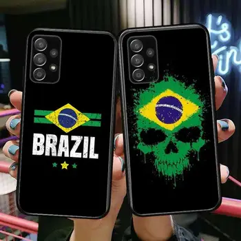 Brazílsku vlajku Telefón Prípade obal Pre Samsung Galaxy A70 A50 A51 A71 A52 A40 A30 A31 A90 A20E 5G a20s Black Shell Art Bunka Cove.