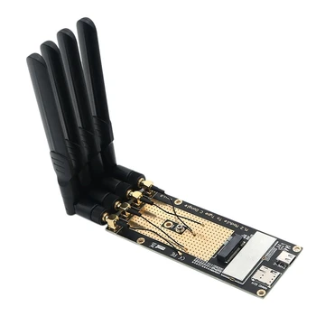 M. 2(M. 2) 3G/4G/5G Modul Typu-C/USB3.0 Adaptér+NANO SIM Kartu+4X Anténa Pre RM500Q/RM500U/GM800/SIM8200 Modul