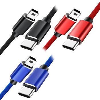 Čierna/ Modrá/ Červená 100 cm Typ C na Mini 5P Male USB OTG Kábel USB Káble 39.37 palec
