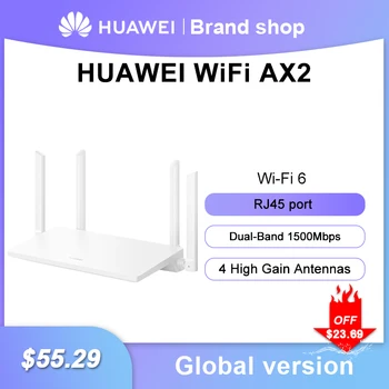 Globálna verzia router Huawei AX2 6 WiFi router dvojpásmový Full Gigabit RJ45 port Bezdrôtový smerovač Repeater Zosilňovač Oka WiFi