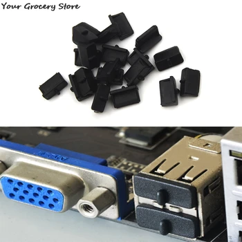 20PCS USB Port Zahŕňa Prachu Konektor USB Nabíjací Port Chránič Odolná Čierna Pre PC, Notebook, USB Pripojte Kryt Zátka
