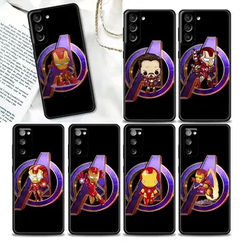 Telefón puzdro pre Samsung Galaxy S22 S7 S8 S9 S10e S21 S20 Fe Plus Ultra 5G Mäkké Silikónové puzdro Cartoon Iron Man Marvel
