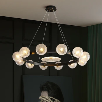 Jednoduché, Moderné LED Luster Osvetlenie Pre Jedáleň, Obývacia Izba, Spálňa Veľké Visí Lampa sklenenú Guľu Domov Deco Kolo Lustre