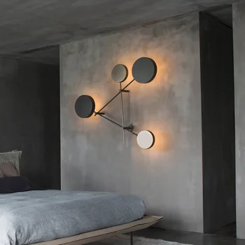 Nordic obývacia izba nástenné svietidlo, moderné a zmluvne osobnosti kruhovej chodby LED dizajnér spálňa nástenné svietidlo