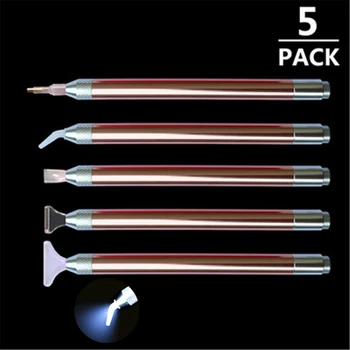 HUACAN 5 ks/Set-Diamond Maľovanie Pero Remeselné Príslušenstvo Diamond Výšivky Osvetlenie Bod Vrták Nástroj pen (Pero)