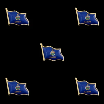 5 KS Americké Vlajky Klopě Pin Kansas State Smalt Pin Sady Brošne Odznak Kolíky Šperky a Príslušenstvo