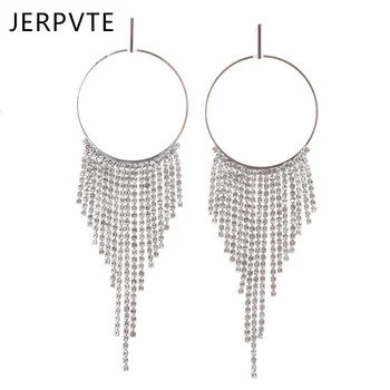 JERPVTE Špeciálny Dizajn Crystal Reťazca Strapec Vyhlásenie, Náušnice, Módne Šperky Ženy Darček Luxusné Svadobné Drop Visieť Náušnice