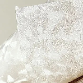Pribrala Spálňa 3D Plastický Tapety Ginkgo Leaf Biela Nordic Štýl Svetlo Luxusná Obývacia Izba Tv Tapetu Pozadia 10M