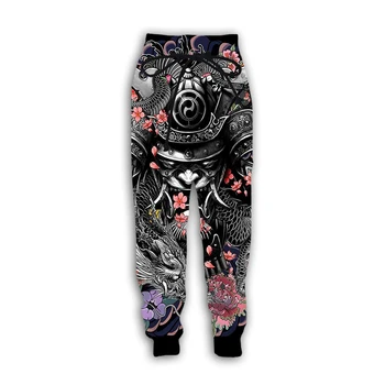 Japonský Samuraj Tetovanie Duchovia, Duchovia Retro 3DPrint Bežné Mužov Nohavice NewFashion Streetwear Jeseň Voľné Zábavné Športové Nohavice X