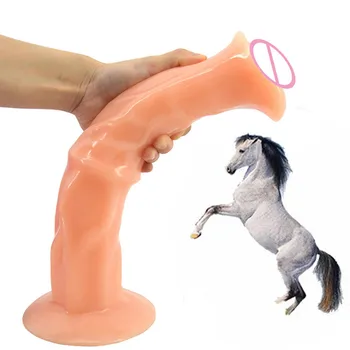 Pohlavie koňa Dildo obrovský Mäkké Realistický Penis ženská Masturbácia Stimulovať Vaginálny, análny vibrátor s prísavkou Sexuálne Hračky pre Ženy