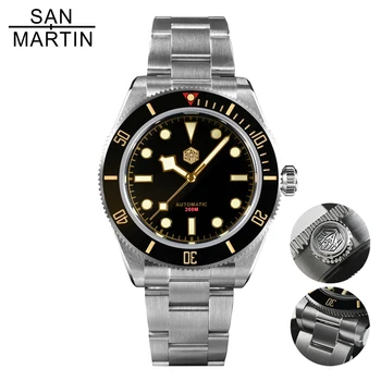 San Martin Upgrade SN008G V2 Nehrdzavejúcej Ocele Potápačské pánske Hodinky Retro Vody Ghost 20ATM Luxusné Automatické Mechanické Náramkové hodinky Mužov