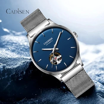 2021 Nové CADISEN Módne Luxusné Hodinky Top Značky Automatické Mechanické Hodinky pánske Bežné jednoduché Vytáčanie Náramkové hodinky Relojes Hombre
