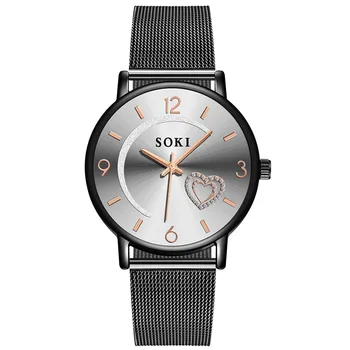 SOKI Nové 2021 Dámske Luxusné Hodinky Módnej Láska Diamond Dial dámske náramkové hodinky Kovu Oka Pásu Darček Relojes De Mujer