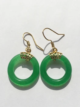 Prírodné Jade, Klasická Jade Emperor ' s Green Earpendant Šperky doprava zadarmo
