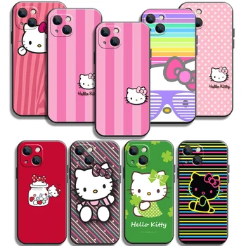 Roztomilý Hello Kitty Telefón púzdra Pre iPhone 11 12 Pro MAX 6 7 8 Plus XS MAX 12 13 Mini X XR SE 2020 Mäkké TPU Coque Zadný Kryt